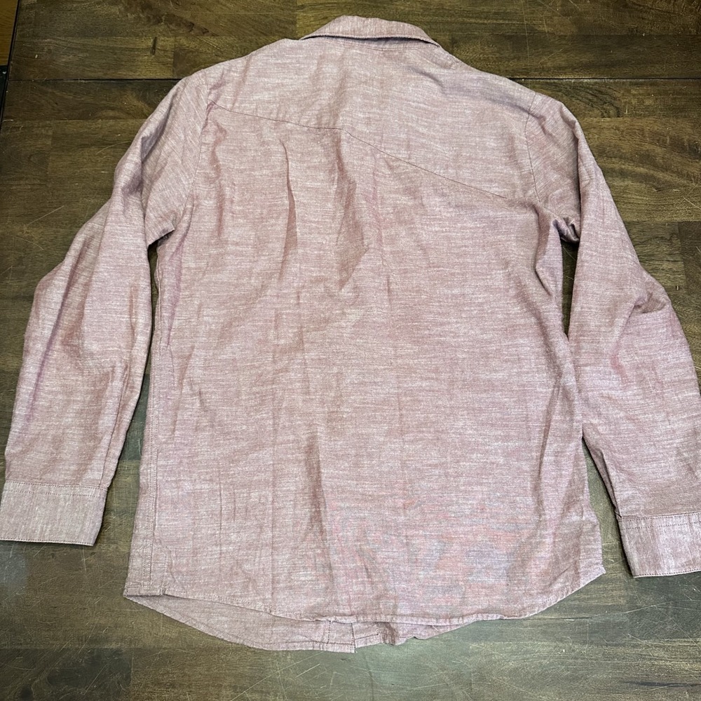 Volcom Long Sleeve Button Shirt Men's Size Small Red Modern Fit Pocket - Picture 2 of 8